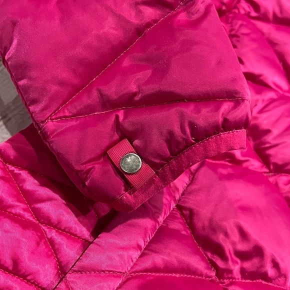 Girls The North Face Dark Pink 500 Goose Down Zip Up Jacket - Picture 8 of 10